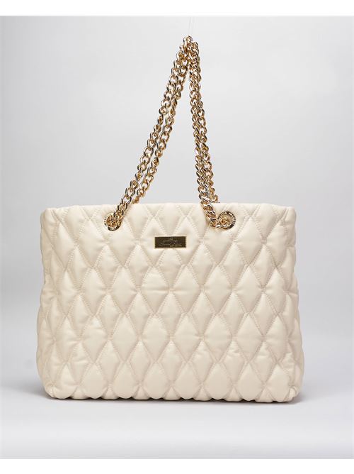 Shopper in tessuto embossed con manici in catena Elisabetta Franchi ELISABETTA FRANCHI | Borsa | BS64A47E2CI4